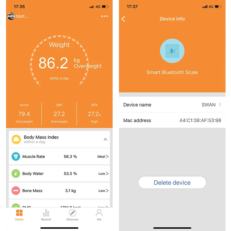 Bluetooth 2 Smart Body Composition Scale – Sleek Minimalist Design with BMR & Heart Rate Tracking