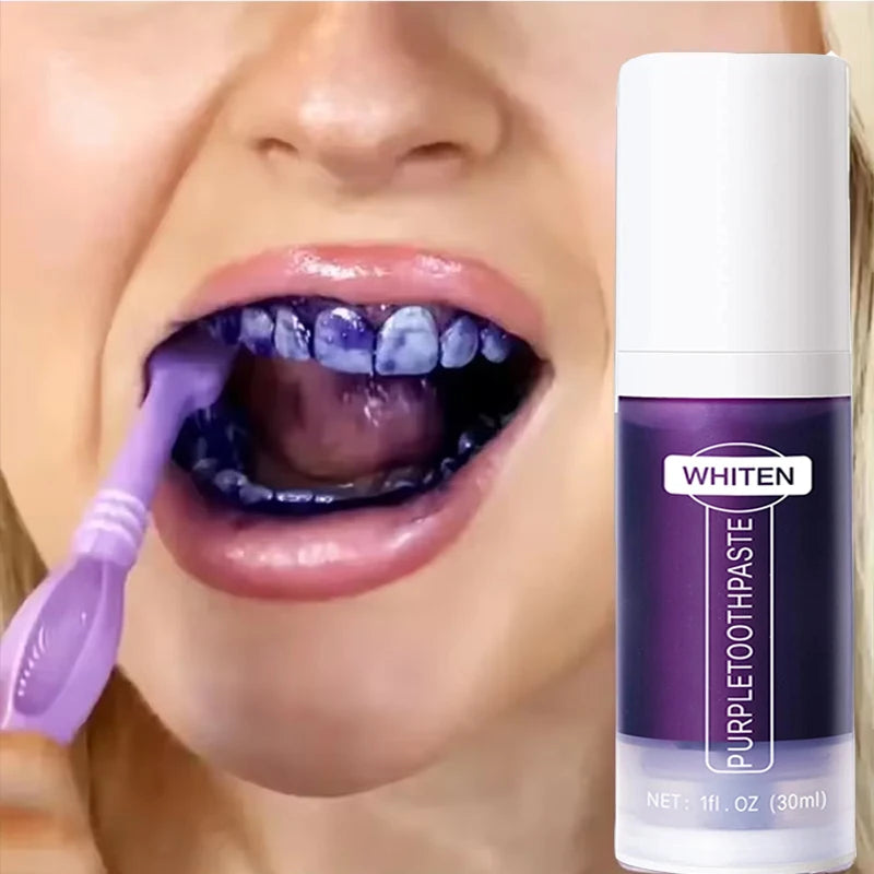 Toothpaste - 5D Teeth Whitening – Color Correction with V34 Purple Dye for Brighter, Whiter Teeth & Fresh Breath