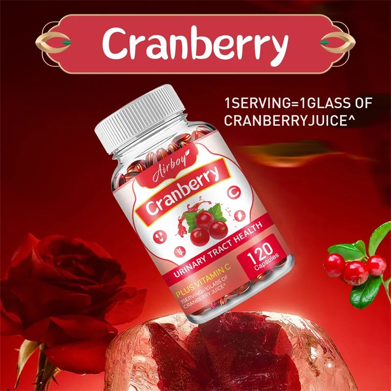 Cranberry Capsules – Supports Urinary Tract Health, Bladder Function, and Provides Antioxidant