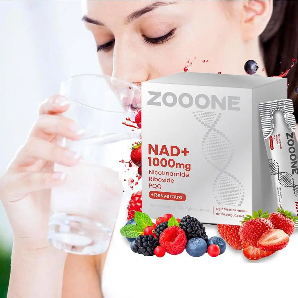 High-Potency NAD+ Liquid Supplement Berry Flavor Mix With Nicotinamide Riboside Boosts Cellular Energy Focus No Additives