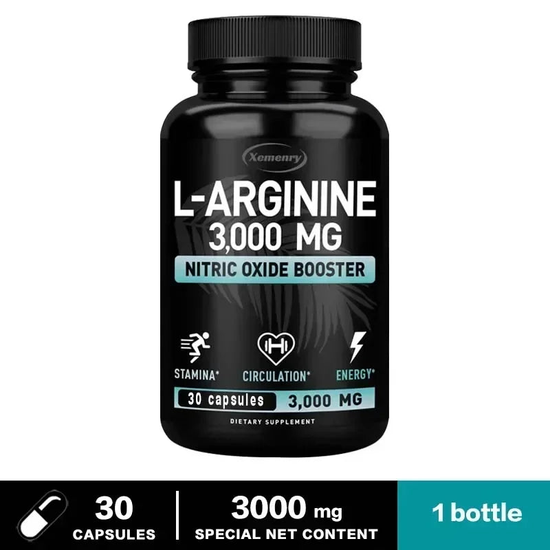 L-Arginine - Supports Muscle Growth, Promotes Blood Circulation, and Enhances Immunity, Improves Endurance and Performance