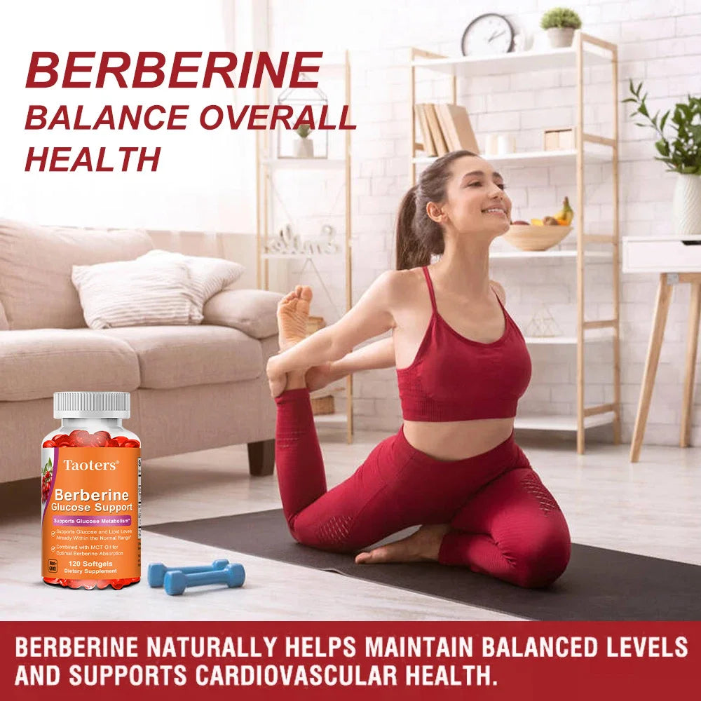 Berberine HCl Capsules – Supports Glucose Balance, Bone & Heart Health, Metabolism, and Immunity with MCT Oil