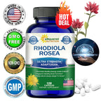 Rhodiola Rosea with Black Pepper Supplement - Relieves Stress, Improves Mood, Increases Focus & Energy, Supports Brain Function