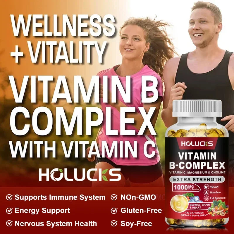 Vitamin B Complex Supplement with Vitamin C & Inositol – Energy, Metabolism, Brain & Heart Health