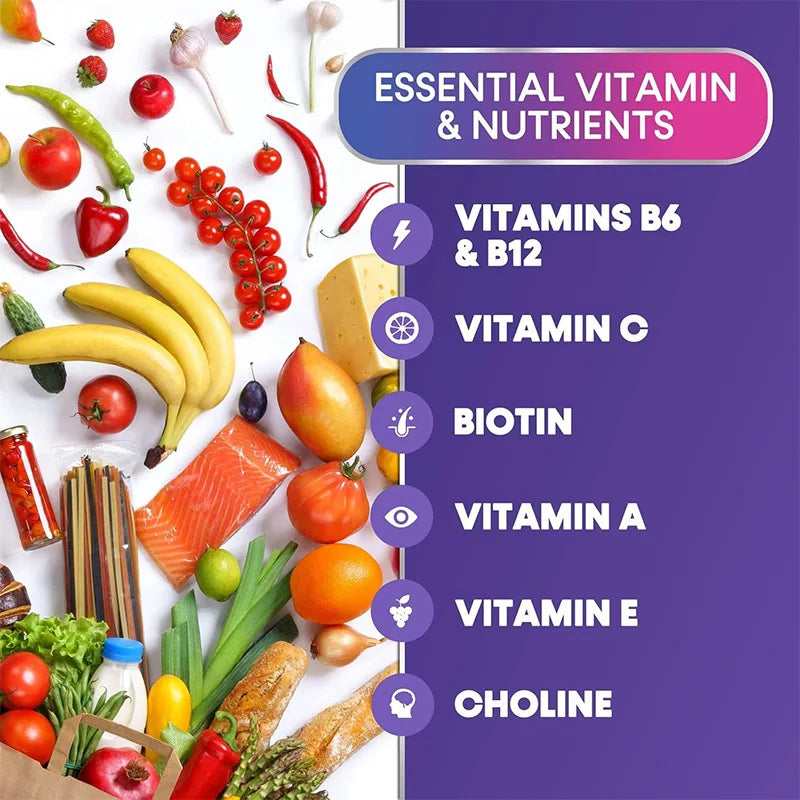 Multivitamin Gummies – Daily Antioxidant Support with Vitamins A, B6, B12, C, Biotin & Choline