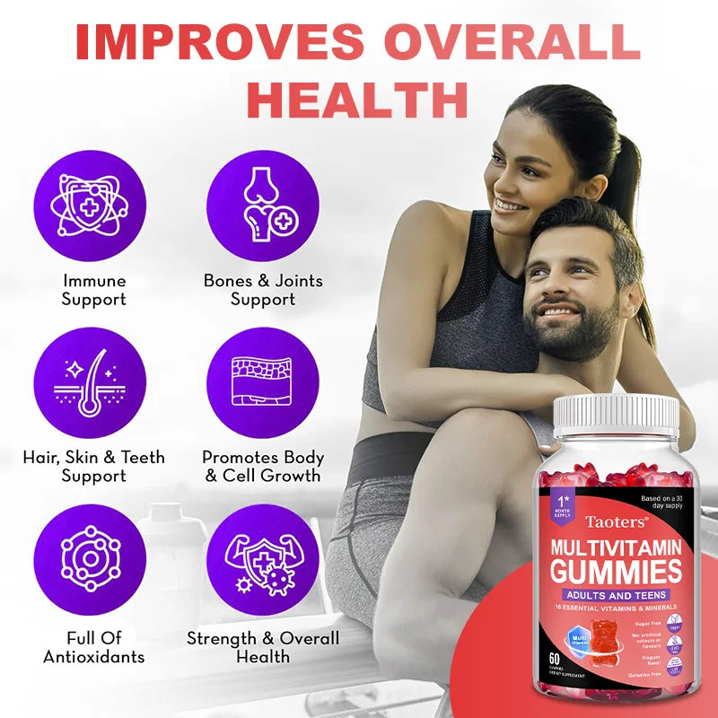 Multivitamin Gummies – Daily Antioxidant Support with Vitamins A, B6, B12, C, Biotin & Choline