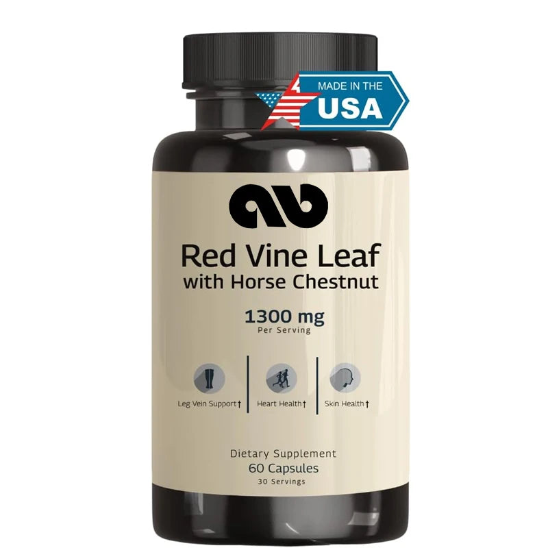 Red Vine Leaf Extract - Circulating and Venous Support for Healthy Legs - Helps with Blood Flow, Leg Circulation -60 Capsules