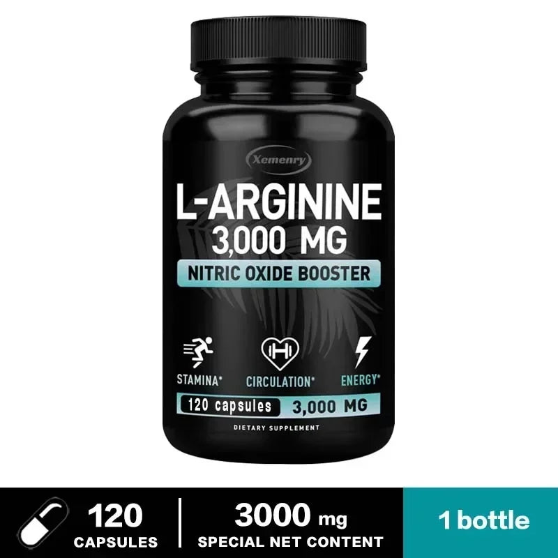 L-Arginine - Supports Muscle Growth, Promotes Blood Circulation, and Enhances Immunity, Improves Endurance and Performance