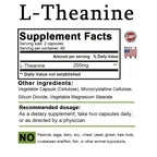 L-Theanine 200 Mg - A naturally occurring amino acid. Relieve Fatigue, Improve Negative Emotions, Relax The Body and Mind, and Improve Sleep Quality