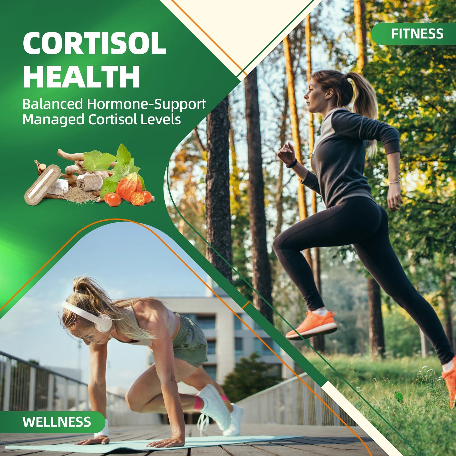 Cortisol Support Capsules with Ashwagandha Extract for Healthy Sleep, Stress Relief, energy regulation and Calm Balance 60/120PCS Bottle