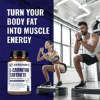 L-Carnitine Tartrate - Supports Metabolism, Boosts Natural Energy, Relieves Fatigue, and Maintains Overall Brain Health Vegan