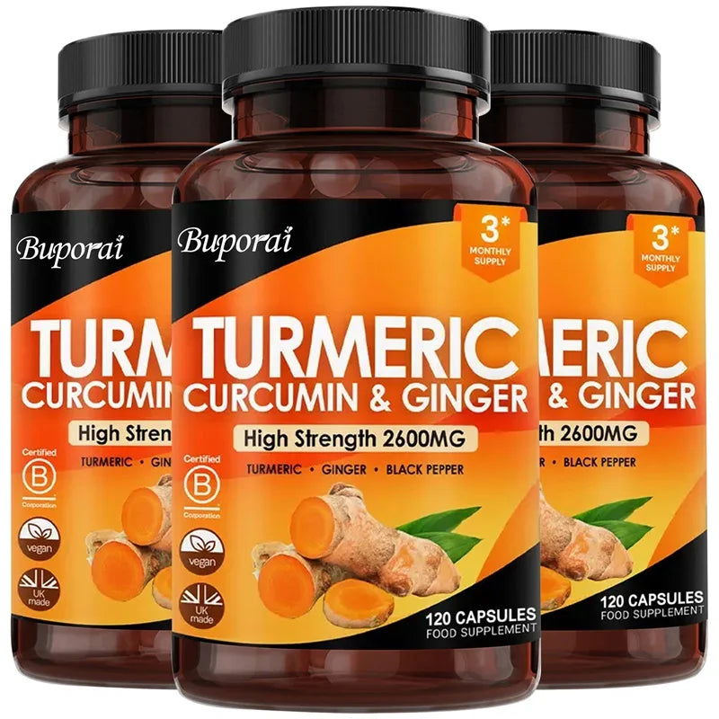 Turmeric, Ginger & Black Pepper 3-in-1 - 2600mg – Joint, Digestive & Immune Support