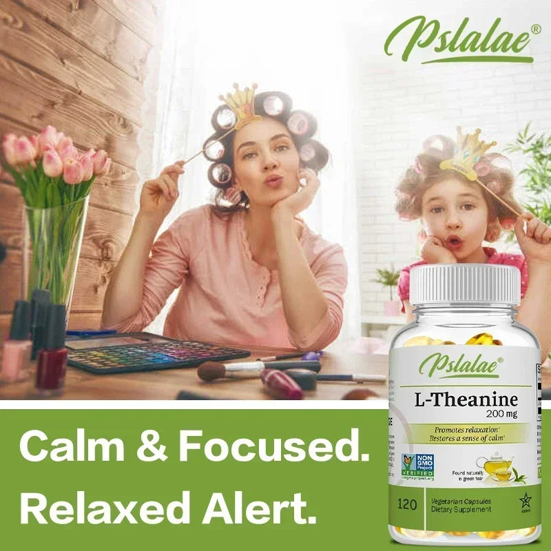 L-Theanine 200 Mg - A naturally occurring amino acid. Relieve Fatigue, Improve Negative Emotions, Relax The Body and Mind, and Improve Sleep Quality