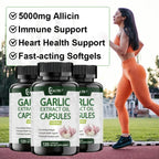 Garlic Extract – Cholesterol & Heart Health Support - Odourless Garlic Soft Capsules - Super Strong - Non-GMO