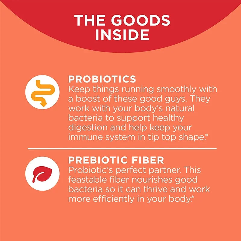 Probiotic + Prebiotic Gummies – Promote Digestive Health, Relieve Bloating, and Support Gut Flora