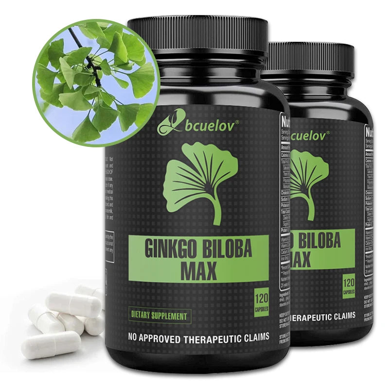 Ginkgo Biloba Capsules – Memory, Focus & Brain Function Support | Non-GMO Antioxidant Supplement