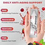 High-Potency NAD+ Liquid Supplement Berry Flavor Mix With Nicotinamide Riboside Boosts Cellular Energy Focus No Additives