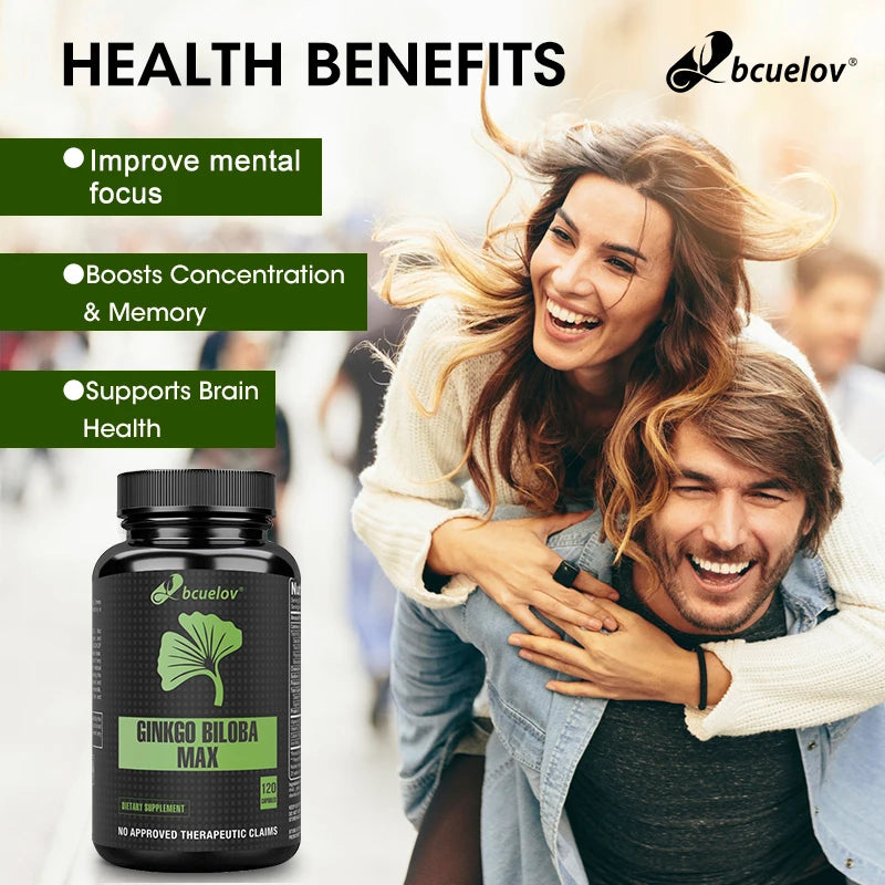 Ginkgo Biloba Capsules – Memory, Focus & Brain Function Support | Non-GMO Antioxidant Supplement