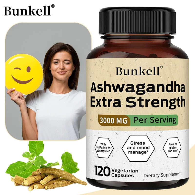 Ashwagandha 3000 mg Capsules with BioPerine – Stress Balance, Mood & Vitality Support