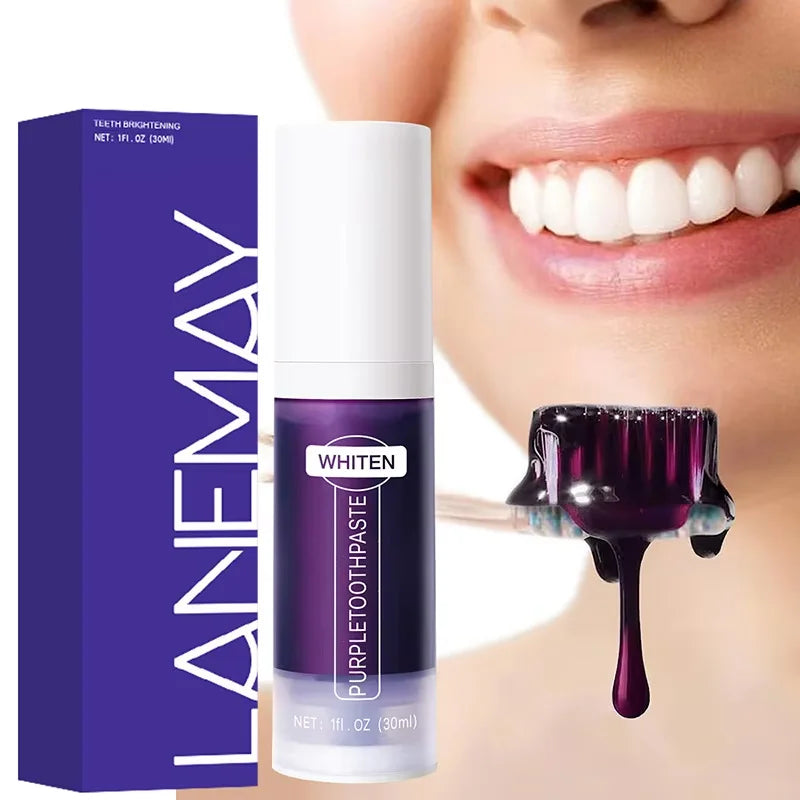 Toothpaste - 5D Teeth Whitening – Color Correction with V34 Purple Dye for Brighter, Whiter Teeth & Fresh Breath