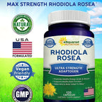 Rhodiola Rosea with Black Pepper Supplement - Relieves Stress, Improves Mood, Increases Focus & Energy, Supports Brain Function