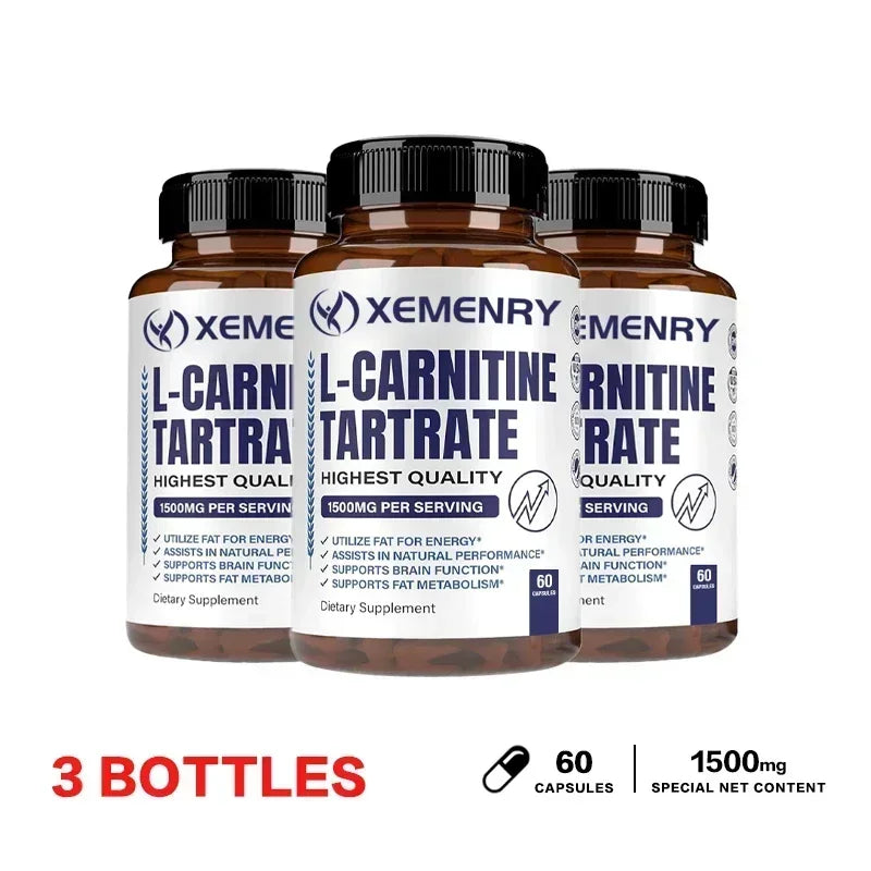 L-Carnitine Tartrate - Supports Metabolism, Boosts Natural Energy, Relieves Fatigue, and Maintains Overall Brain Health Vegan