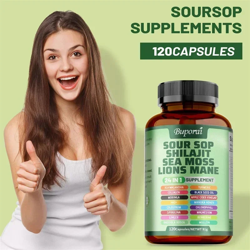 Soursop 24-in-1 Supplement – Skin Health, Energy, Immunity & Digestive Support
