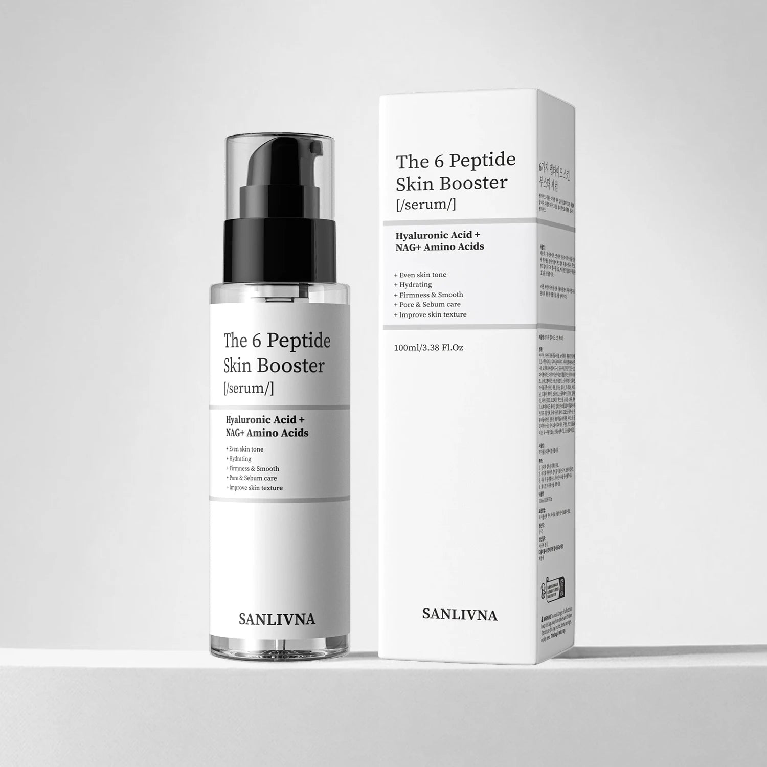 Facial Refreshing Skin Care - 6 Peptide Essence - Set Contains Collagen to Improve Fine Lines, Brighten Skin, Moisturize and Nourish