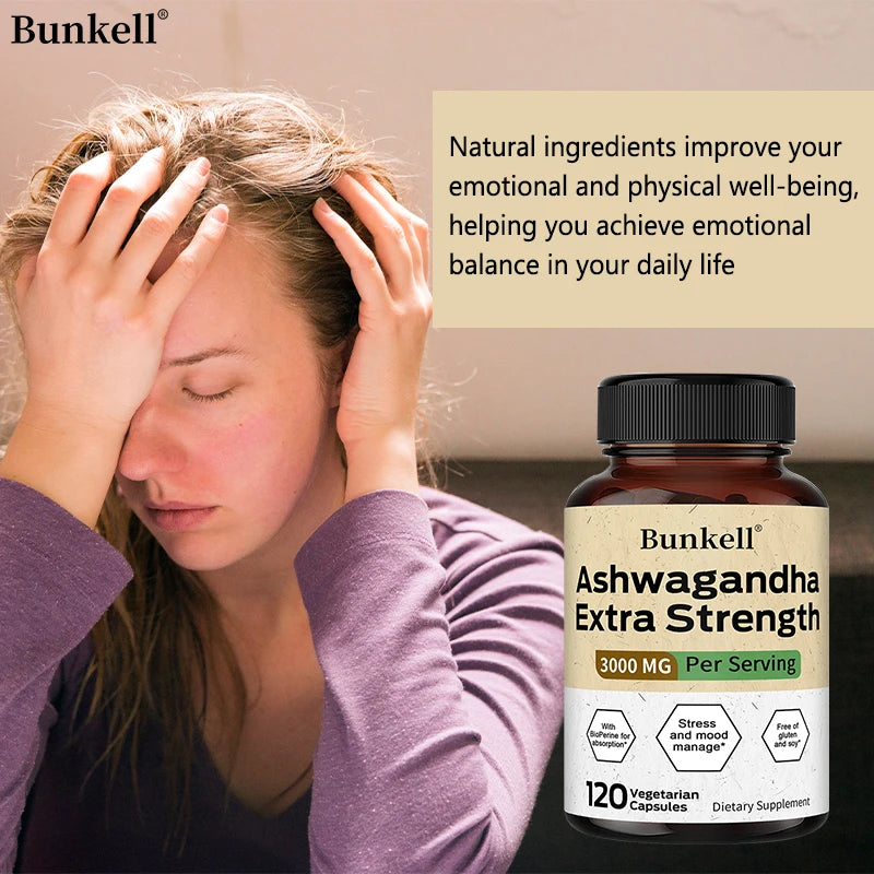 Ashwagandha 3000 mg Capsules with BioPerine – Stress Balance, Mood & Vitality Support