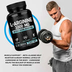 L-Arginine - Supports Muscle Growth, Promotes Blood Circulation, and Enhances Immunity, Improves Endurance and Performance