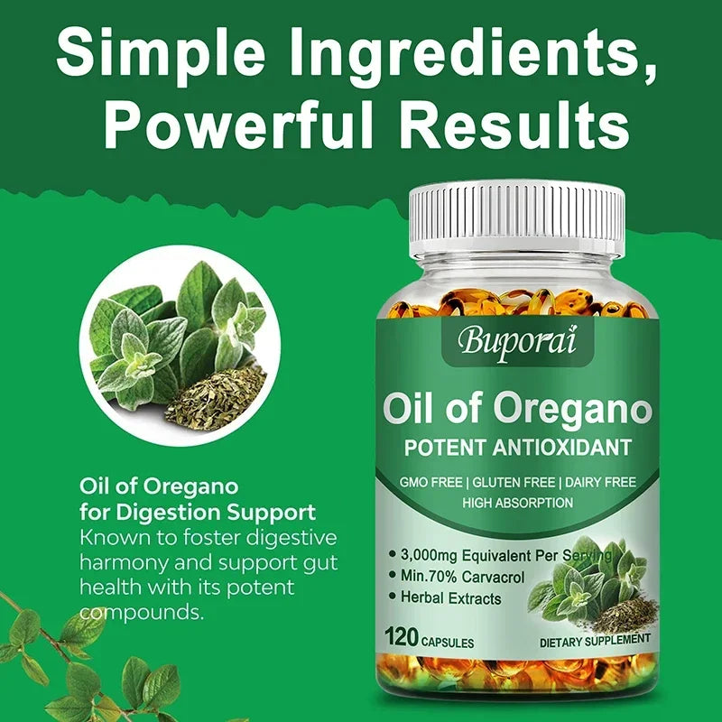 Oil of Oregano – Supports Digestion, Heart Health, Detoxification & Immune Function with 70% Carvacrol