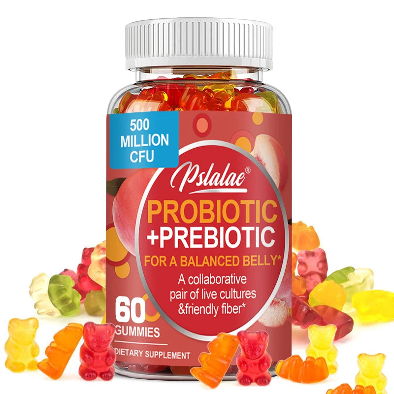 Probiotic + Prebiotic Gummies – Promote Digestive Health, Relieve Bloating, and Support Gut Flora