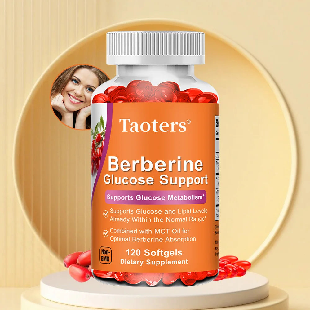 Berberine HCl Capsules – Supports Glucose Balance, Bone & Heart Health, Metabolism, and Immunity with MCT Oil