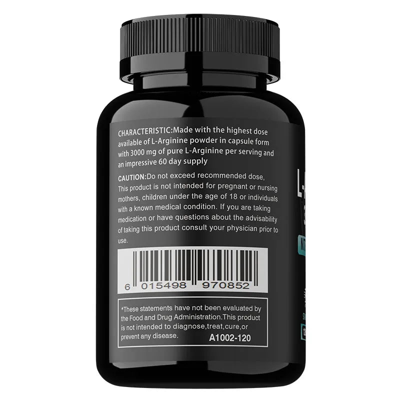 L-Arginine - Supports Muscle Growth, Promotes Blood Circulation, and Enhances Immunity, Improves Endurance and Performance