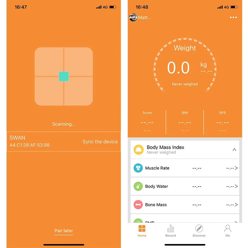 Bluetooth Body Fat Scale – Smart Home Weight Scale with BMR & Heart Rate Monitor (150kg Capacity)