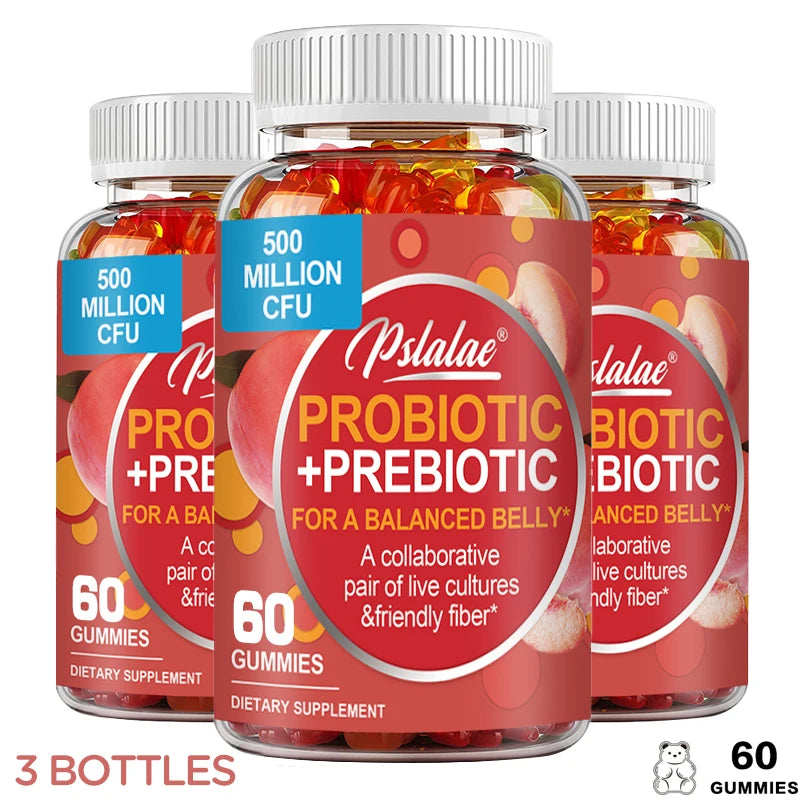 Probiotic + Prebiotic Gummies – Promote Digestive Health, Relieve Bloating, and Support Gut Flora