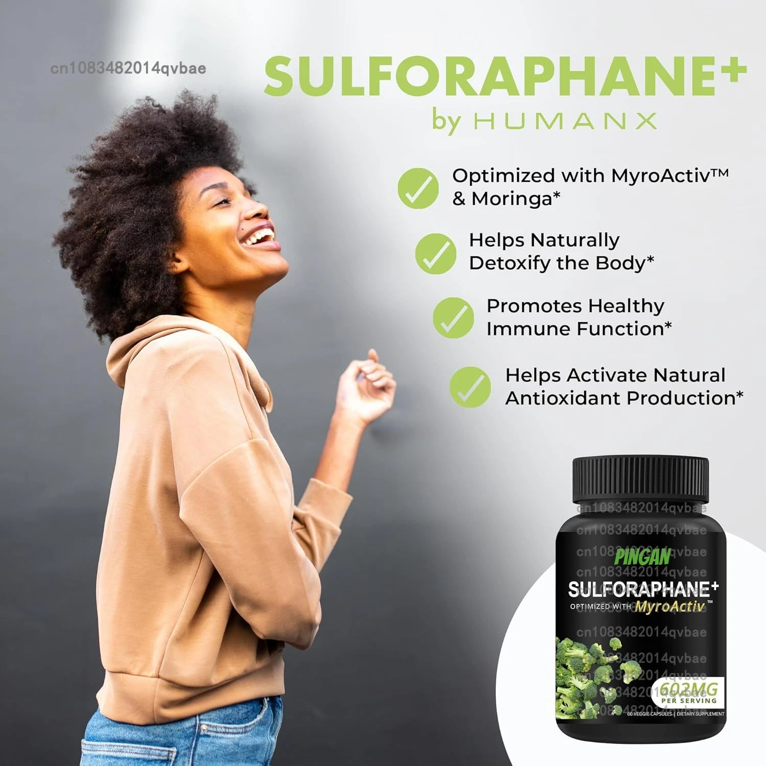 Sulforaphane+ 602mg - Containing Inosidase, Broccoli Seed Extract - Antioxidant Supplement  60 Capsules