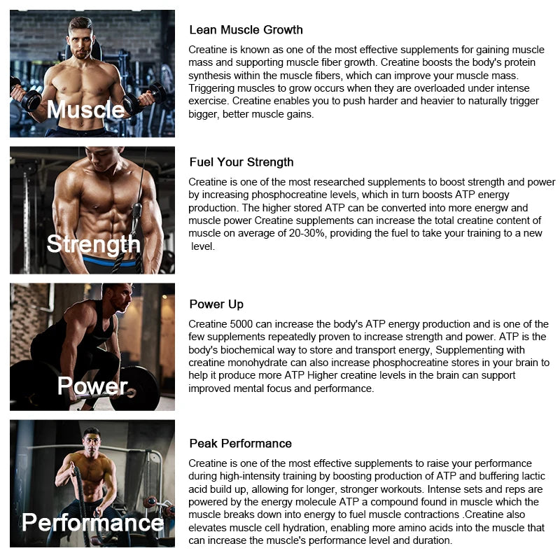 Monohydrate Creatine 5000mg – Pure Micronized Creatine for Muscle Health, Energy, and Performance