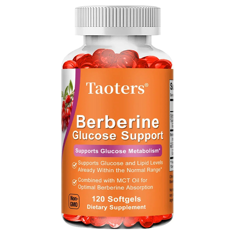 Berberine HCl Capsules – Supports Glucose Balance, Bone & Heart Health, Metabolism, and Immunity with MCT Oil