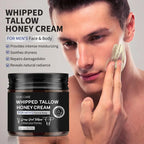 Whipped Beef Tallow Honey Face Cream Deep Moisturizing Skin Care for Men, Enhances Elasticity,Softness, Radiance Moisturizer